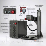 Monport GPro 100W MOPA Machine laser à fibre Vision – Avec système de vision pour un positionnement automatique, une gravure métallique précise et un marquage laser