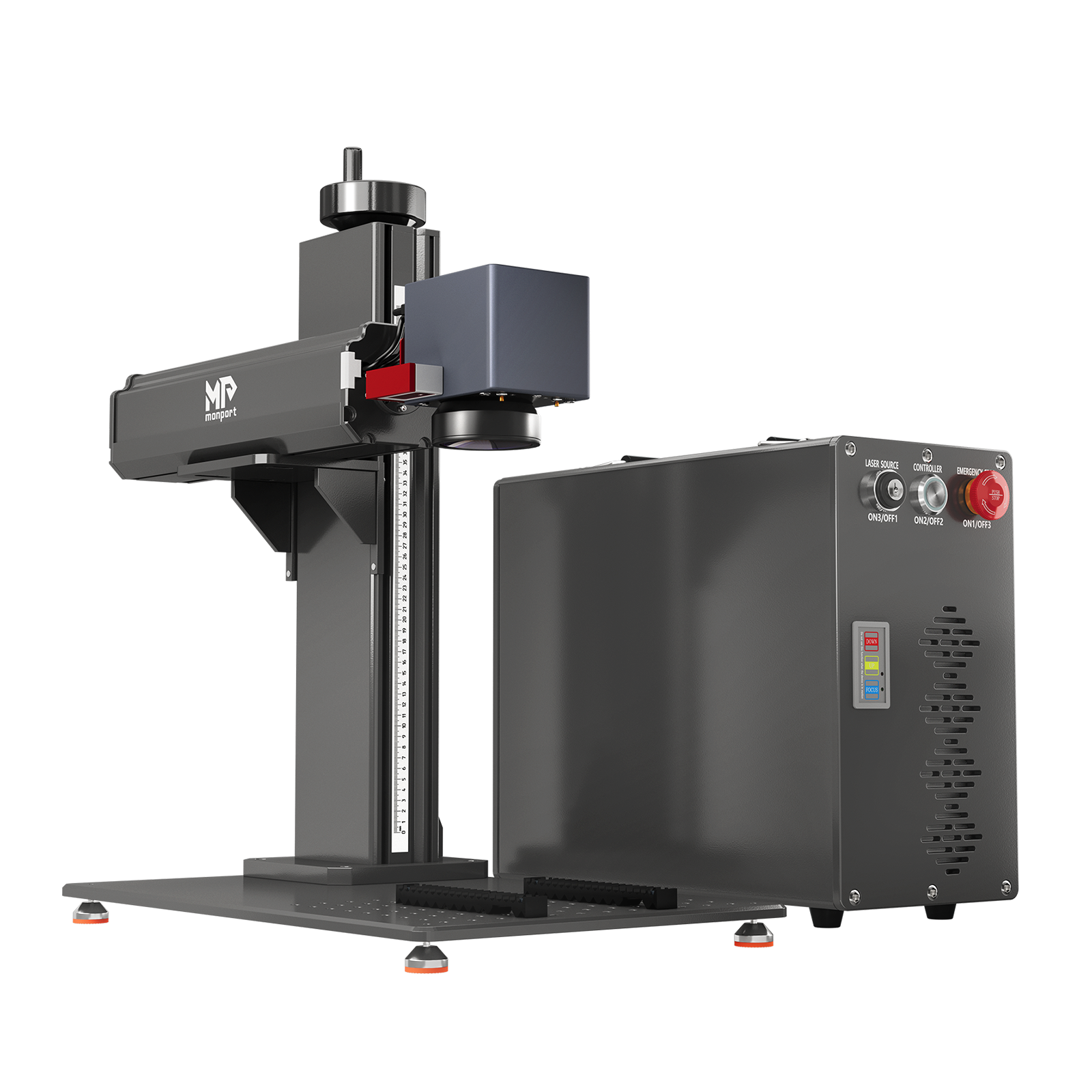 Monport GT 50W Graveur et machine de marquage laser à fibre séparé avec autofocus (7,9