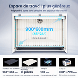 Monport Effi9S Laser CO₂ de gravure et de découpe amélioré 90 W (914 × 610 mm) avec mise au point automatique et refroidisseur d’eau intégré 4,9 (18 avis)