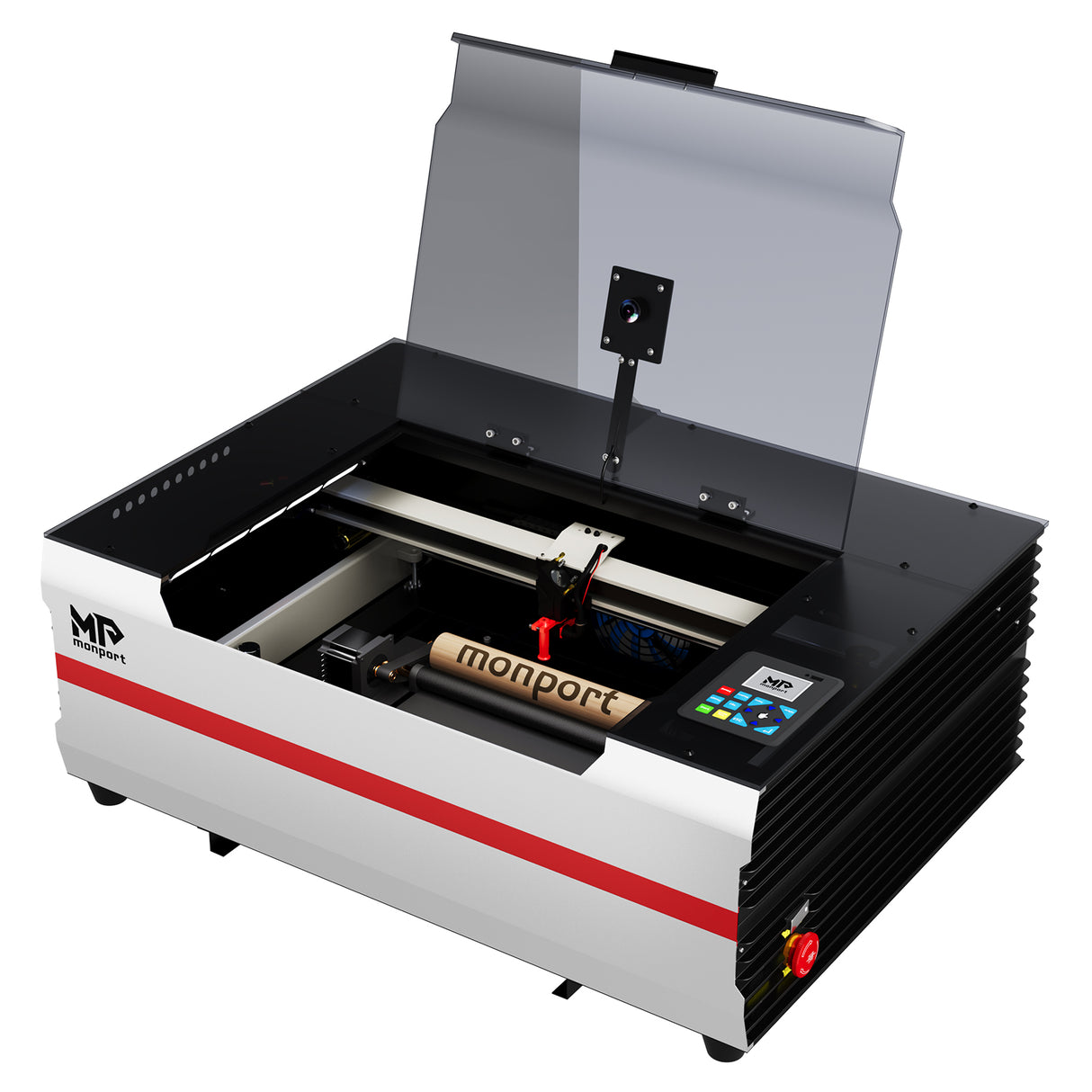 Monport Reno45 Pro Vision Graveur et Découpeur Laser CO2 de Bureau 45W (40×30 cm) avec Caméra HD 8MP et Mise au Point Automatique Assistée par Aimant