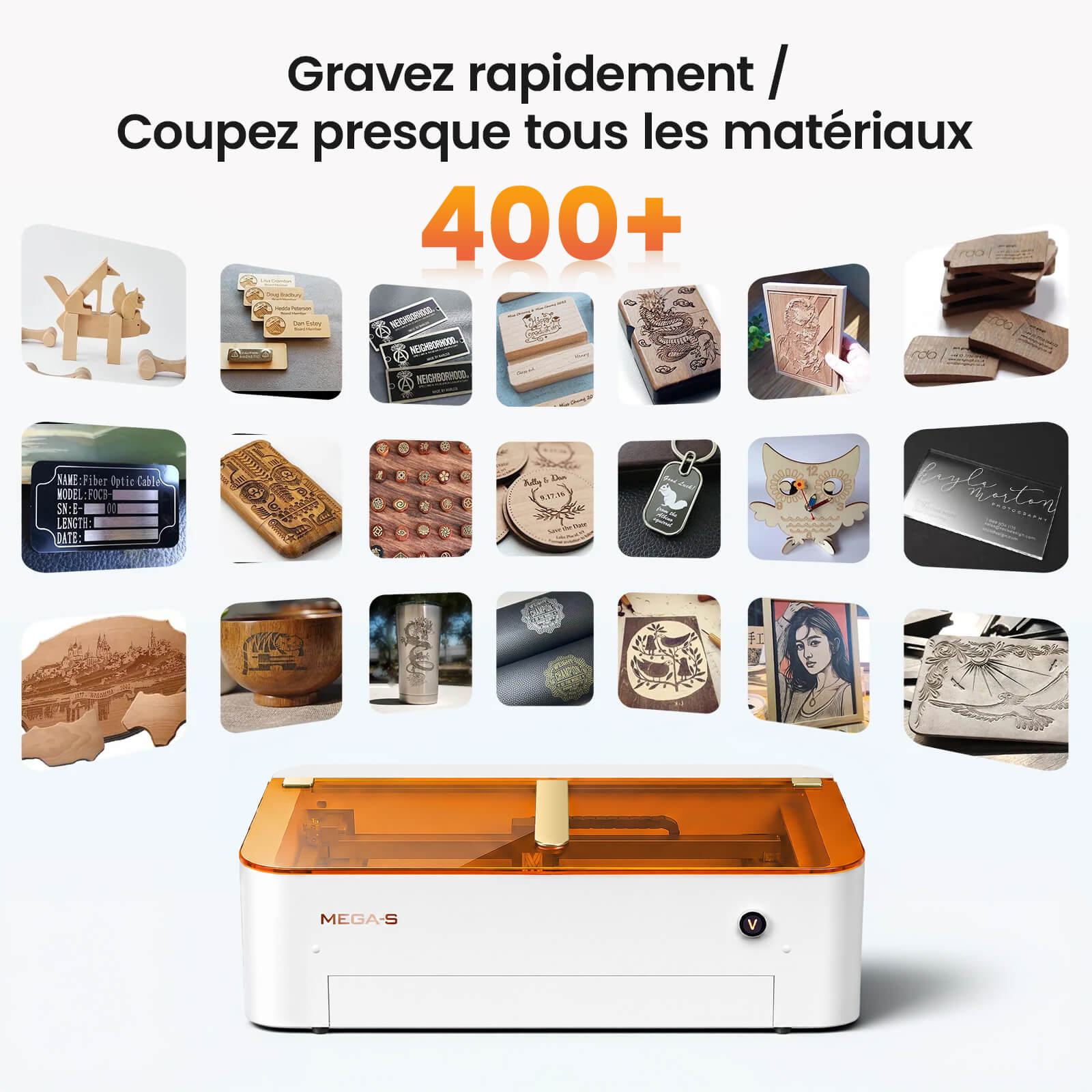 Monport MegaS – Mise à niveau de la série Mega : graveuse et découpeuse laser CO₂ 70 W avec précision intelligente