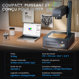 Graveur et machine de marquage laser à fibre MOPA intégré Monport GM 60W Pro avec mise au point automatique