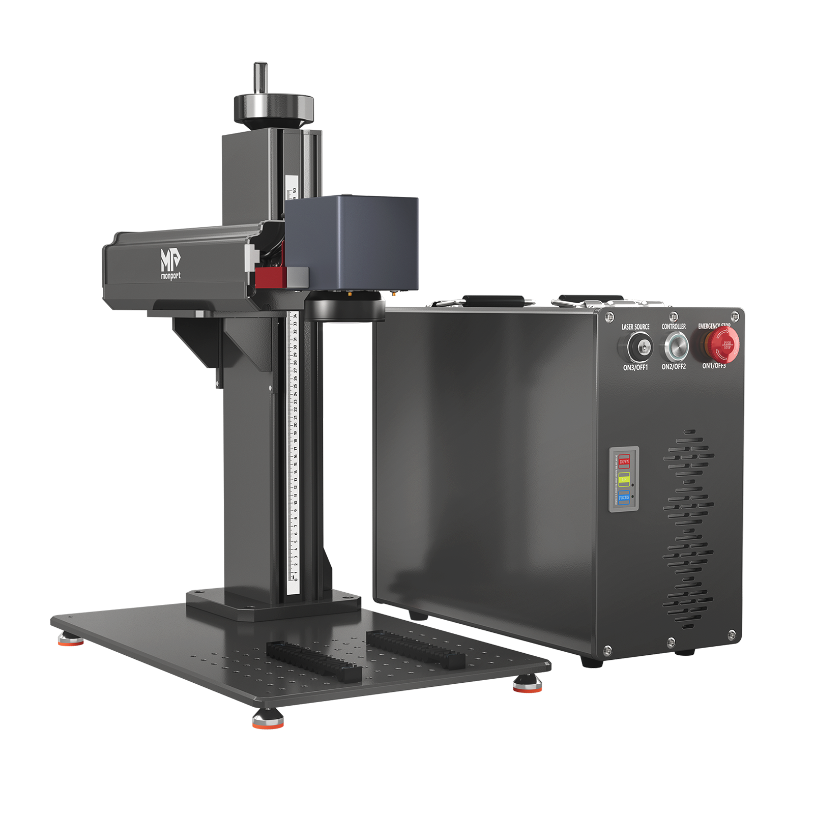 Monport GT 80W Graveur et machine de marquage couleur laser à fibre MOPA séparé avec autofocus – Appareil