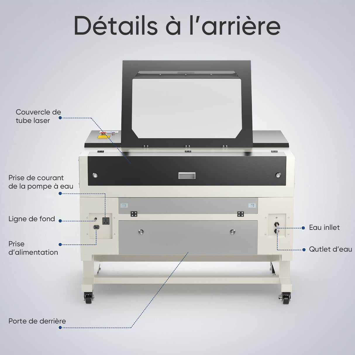 Monport 150W CO2 intégré Système de refroidissement à eau Machine à graver laser & Cutter avec (1600x 1000mm) surface de gravure