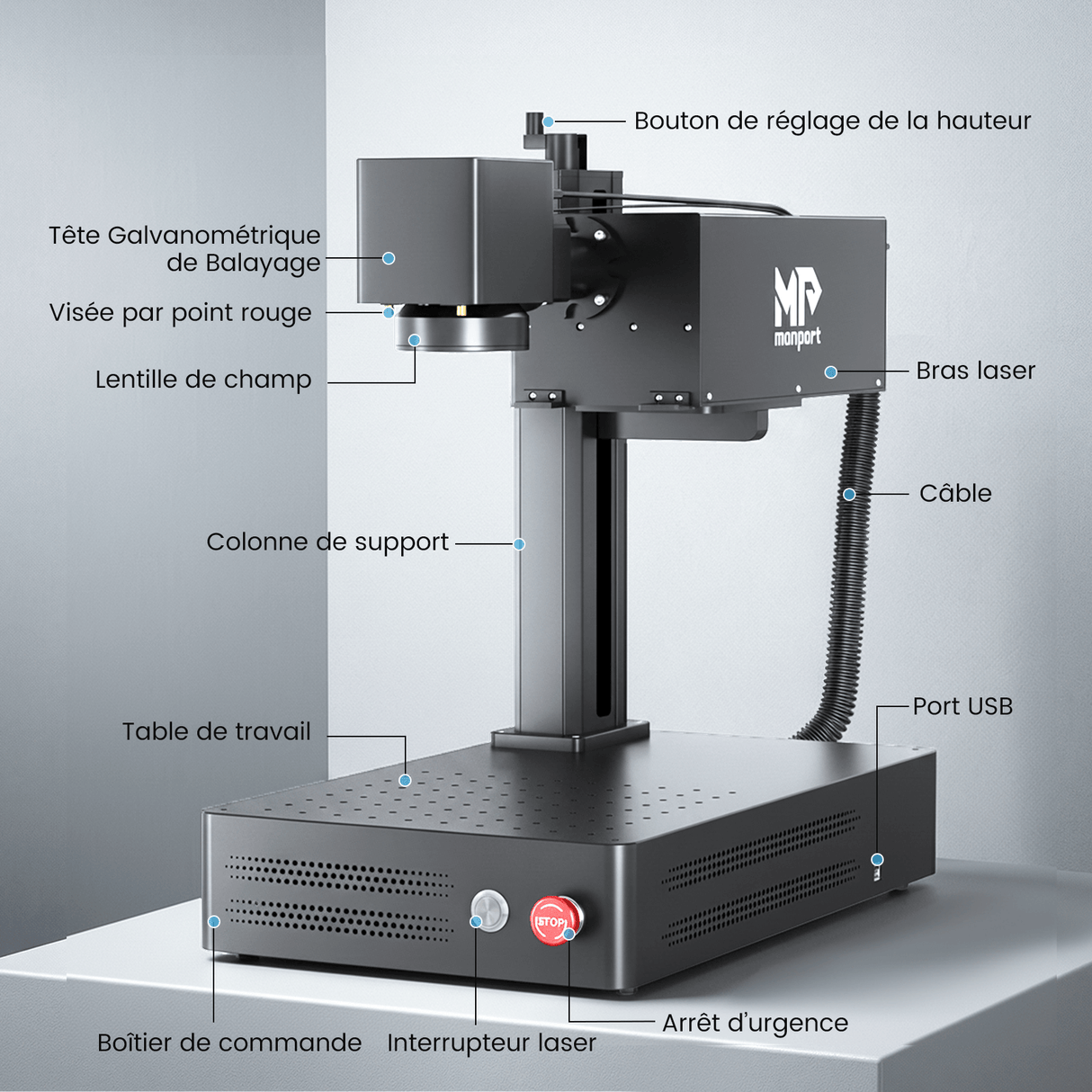 Monport 10W Graveur et Marqueur Laser UV