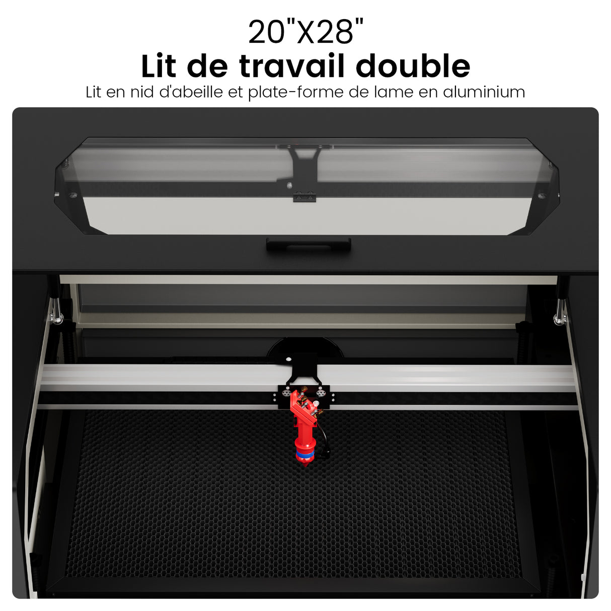Monport 60W Machine à graver laser CO2 & Cutter (700 x 500mm) Surface de gravure avec autofocus
