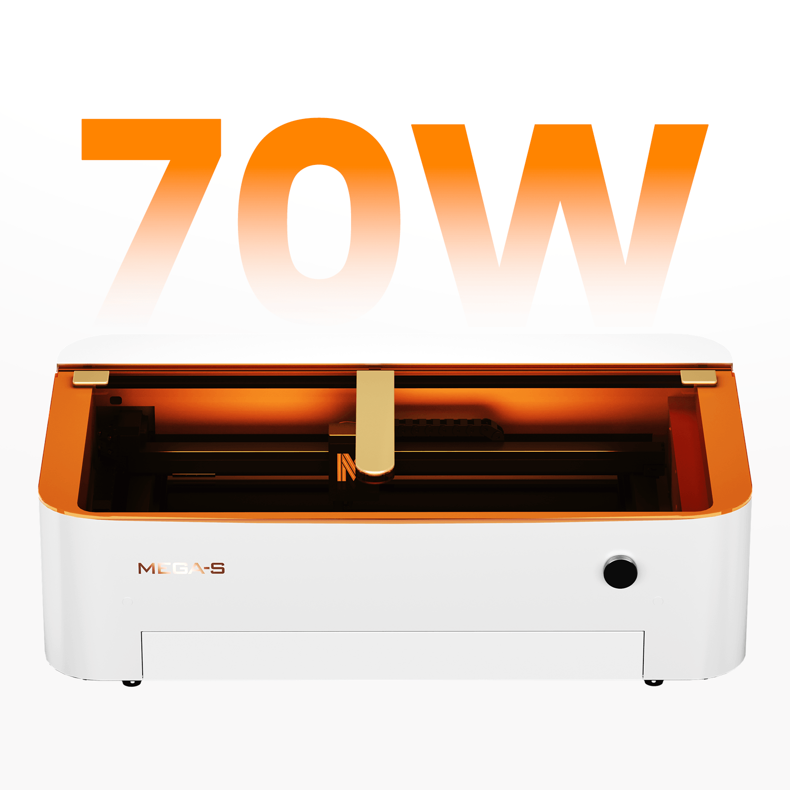 Monport MegaS – Mise à niveau de la série Mega : graveuse et découpeuse laser CO₂ 70 W avec précision intelligente