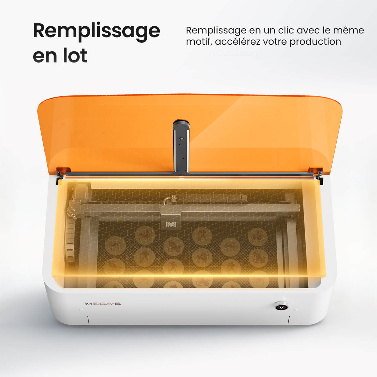 Monport MegaS – Mise à niveau de la série Mega : graveuse et découpeuse laser CO₂ 70 W avec précision intelligente