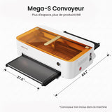 Monport MegaS – Mise à niveau de la série Mega : graveuse et découpeuse laser CO₂ 70 W avec précision intelligente