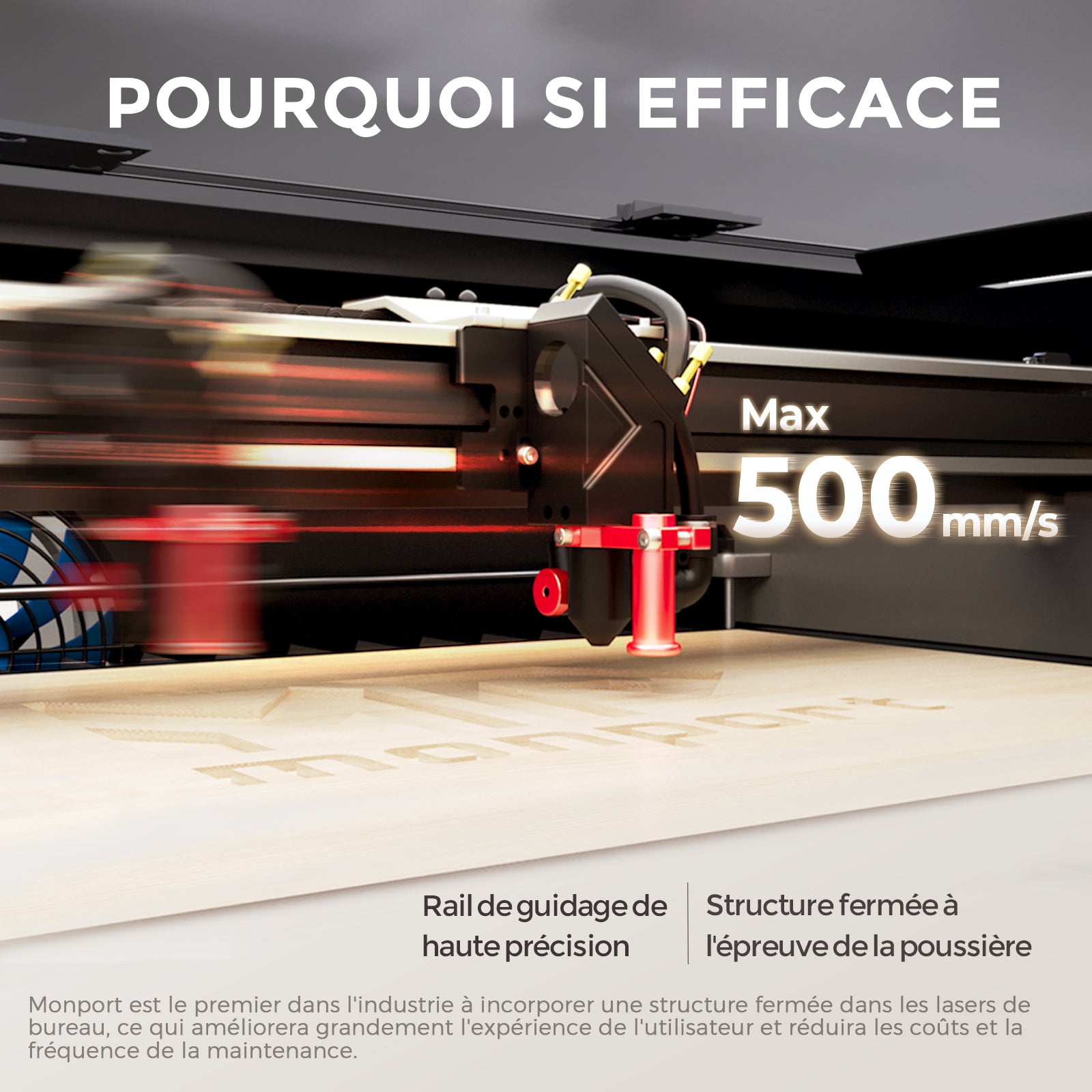 Monport Reno65 65W Graveur et découpeur laser CO2 de bureau ( 24