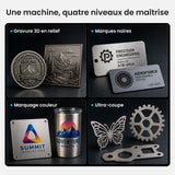 Monport GPro 100W MOPA Machine laser à fibre Vision – Avec système de vision pour un positionnement automatique, une gravure métallique précise et un marquage laser