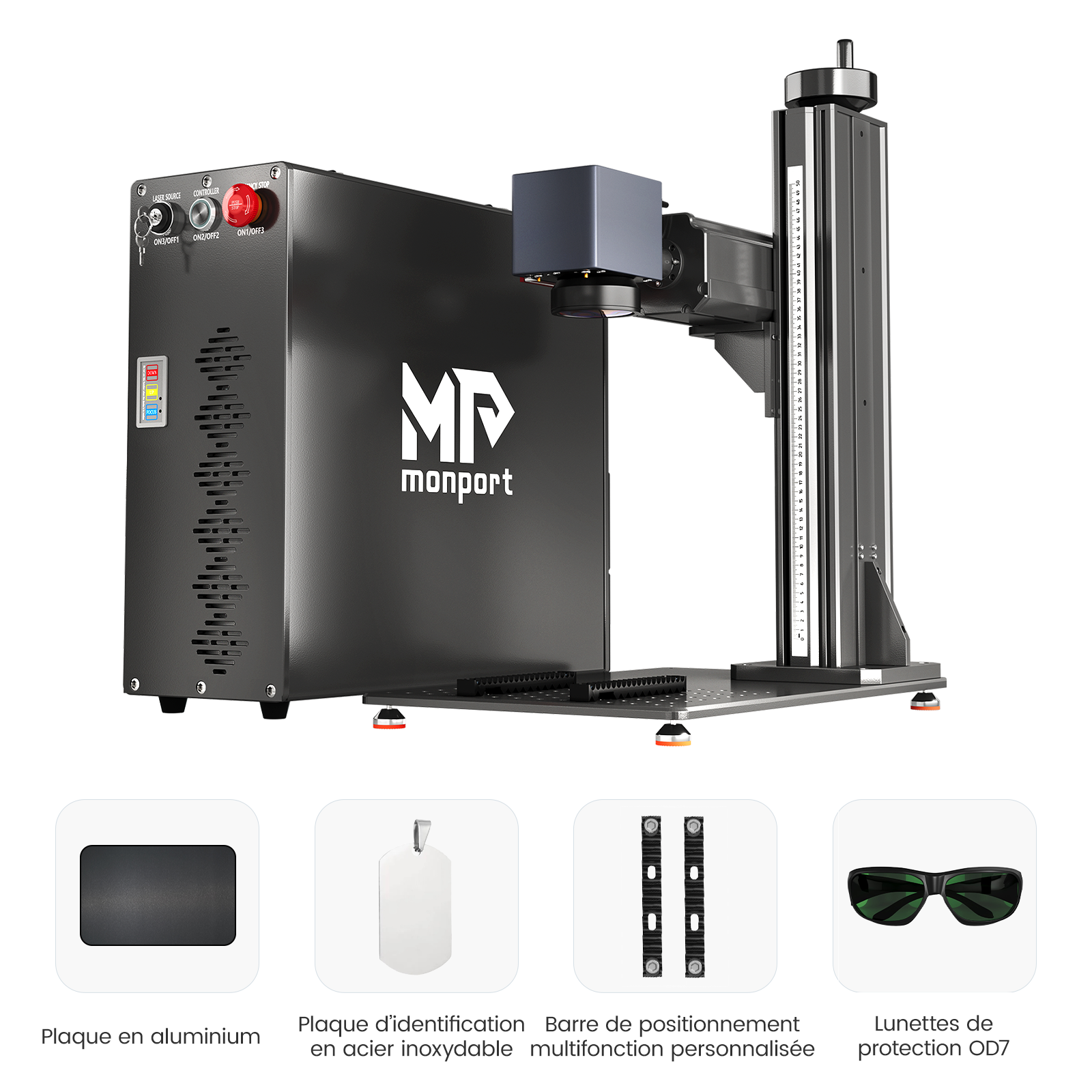 Monport GT 200W Split MOPA & Autofokus-Faserlaser-Gravierer & Farbemarkierungsmaschine