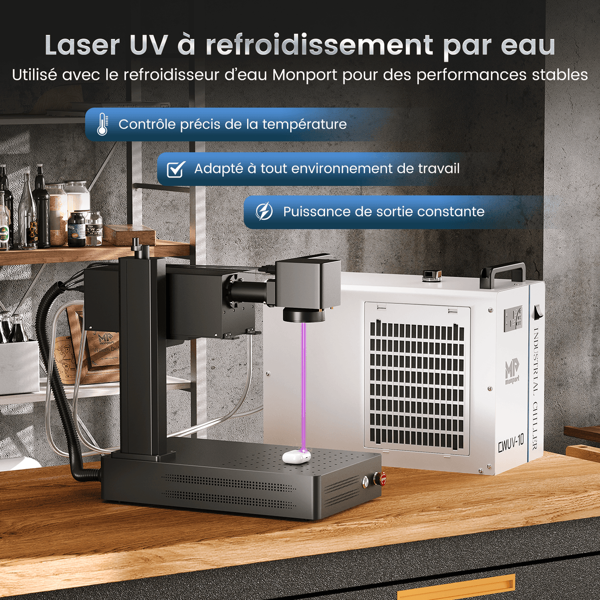 Monport 10W Graveur et Marqueur Laser UV