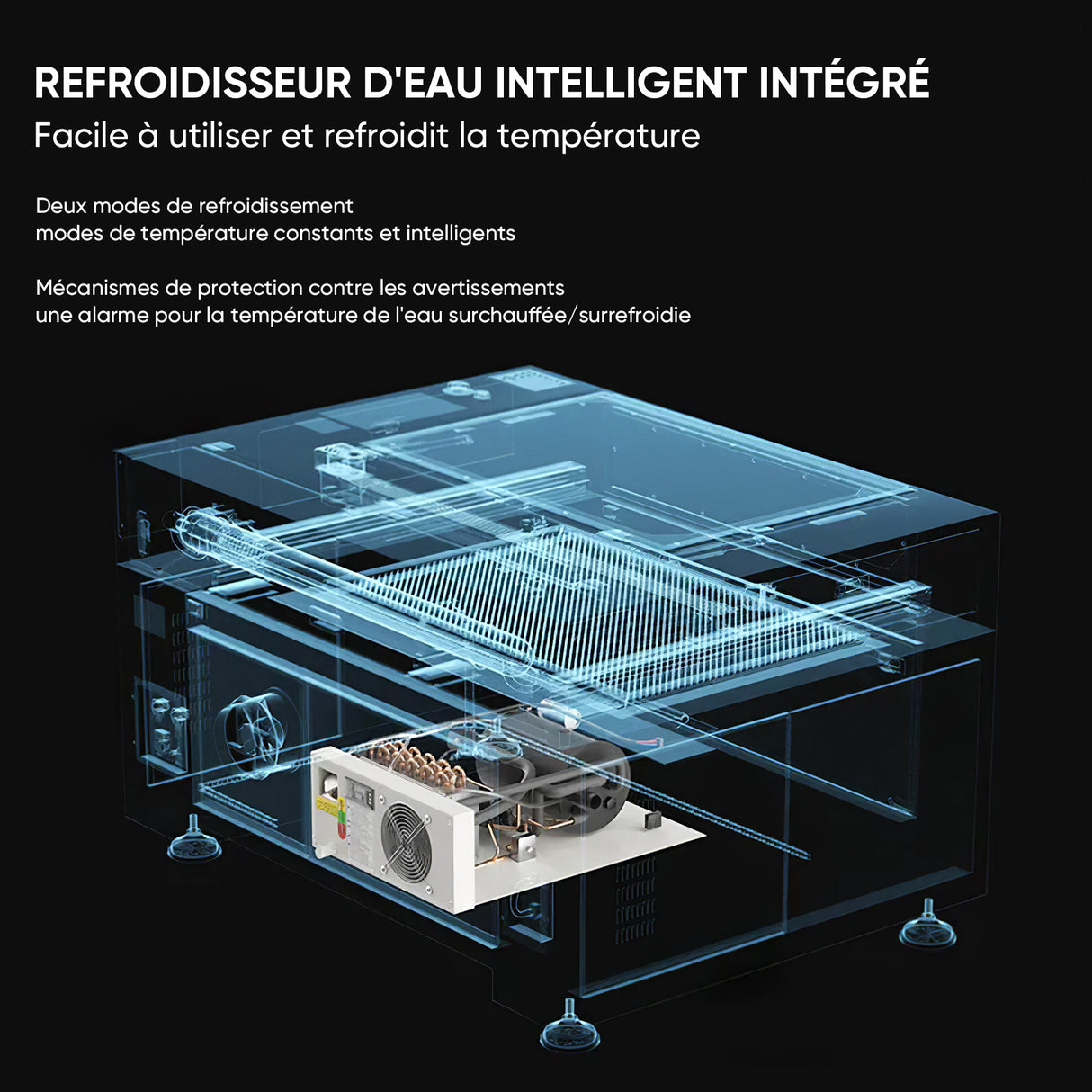 Monport 90W CO2 intégré Système de refroidissement à eau Machine à graver laser & Cutter avec (900 x 600mm) surface de gravure