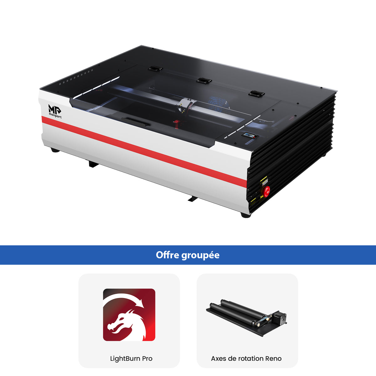 Monport Reno65 65W Graveur et découpeur laser CO2 de bureau ( 600x400mm) avec Mise au point automatique assistée flambant neuve
