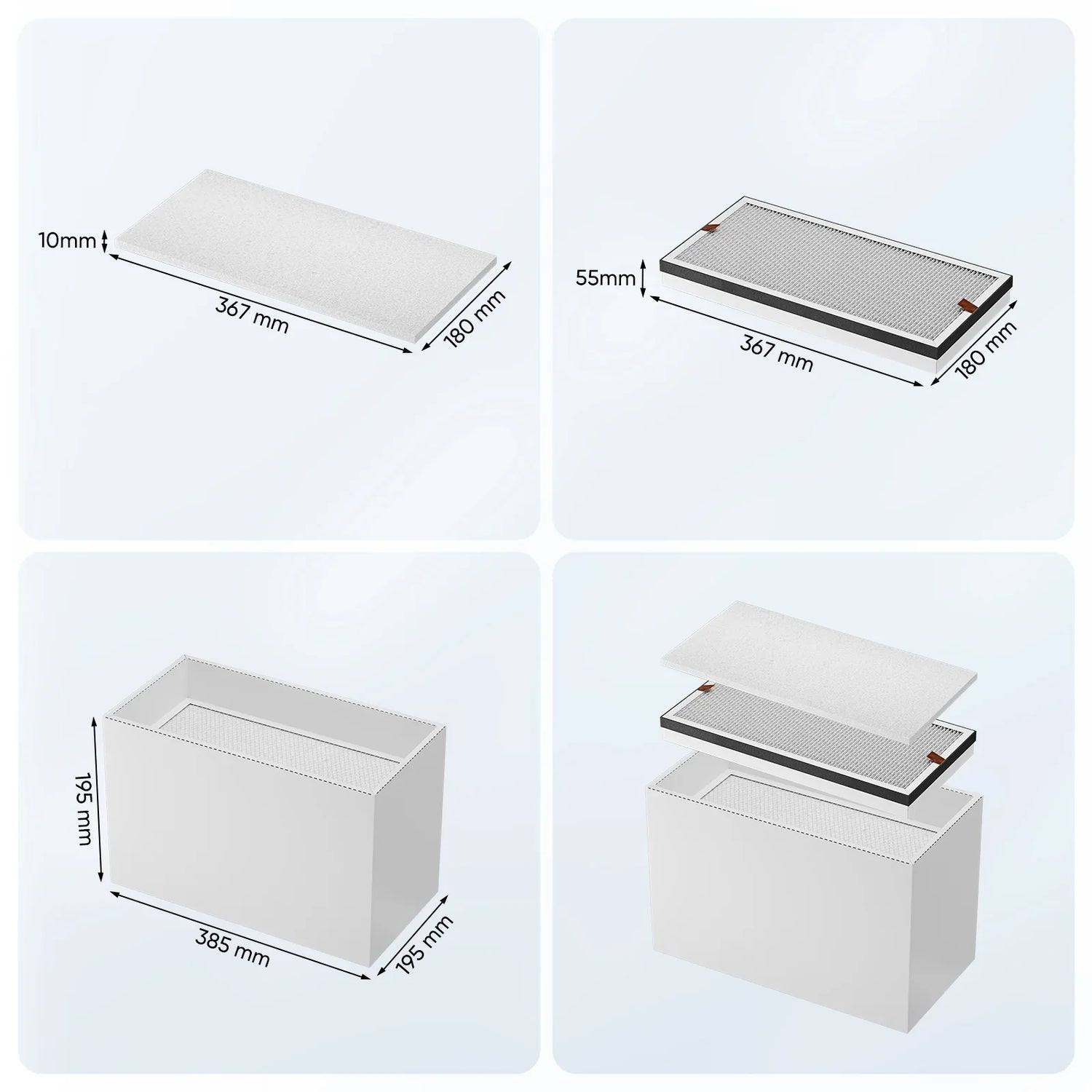 Jeu de filtres à cartouches à 3 couches Monport pour purificateur de fumées 220W